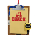 "#1 Coach" Clipboard Ornament For Personalization